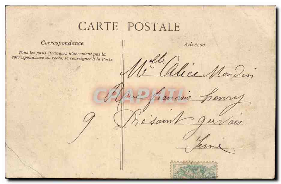 Paris CPA Souvenir — Verso