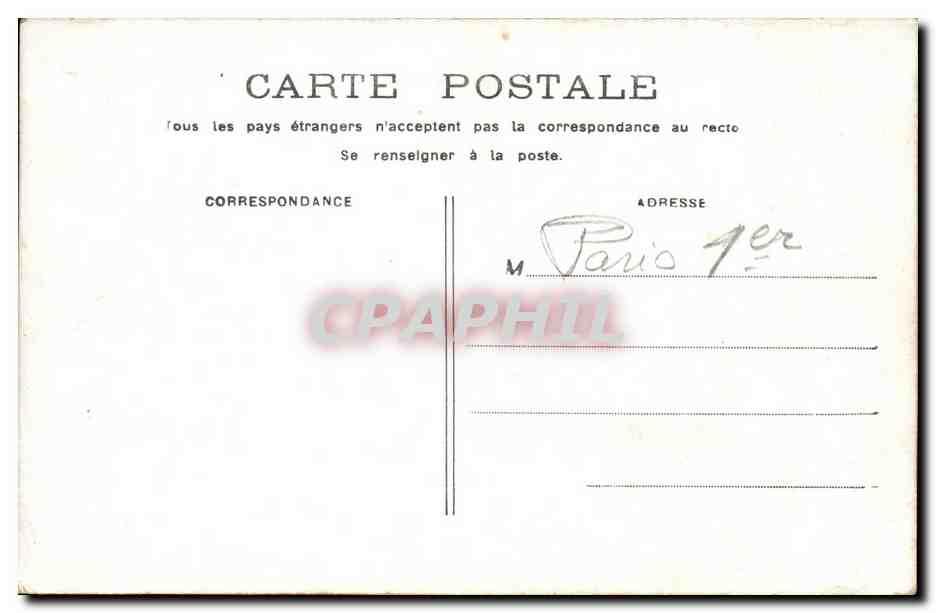 Paris CPA Avenue de l'Opera — Rückseite