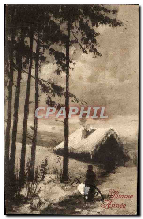 CPA Fantaisie Paysage Bonne annee
