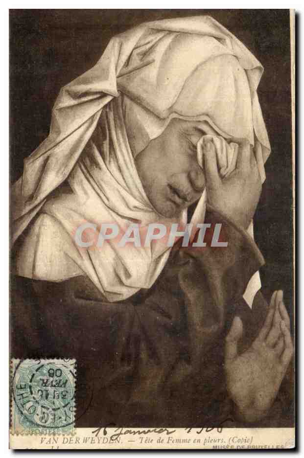 CPA Fantaisie Femme Van der Weyden Tete de femme en pleurs (copie)