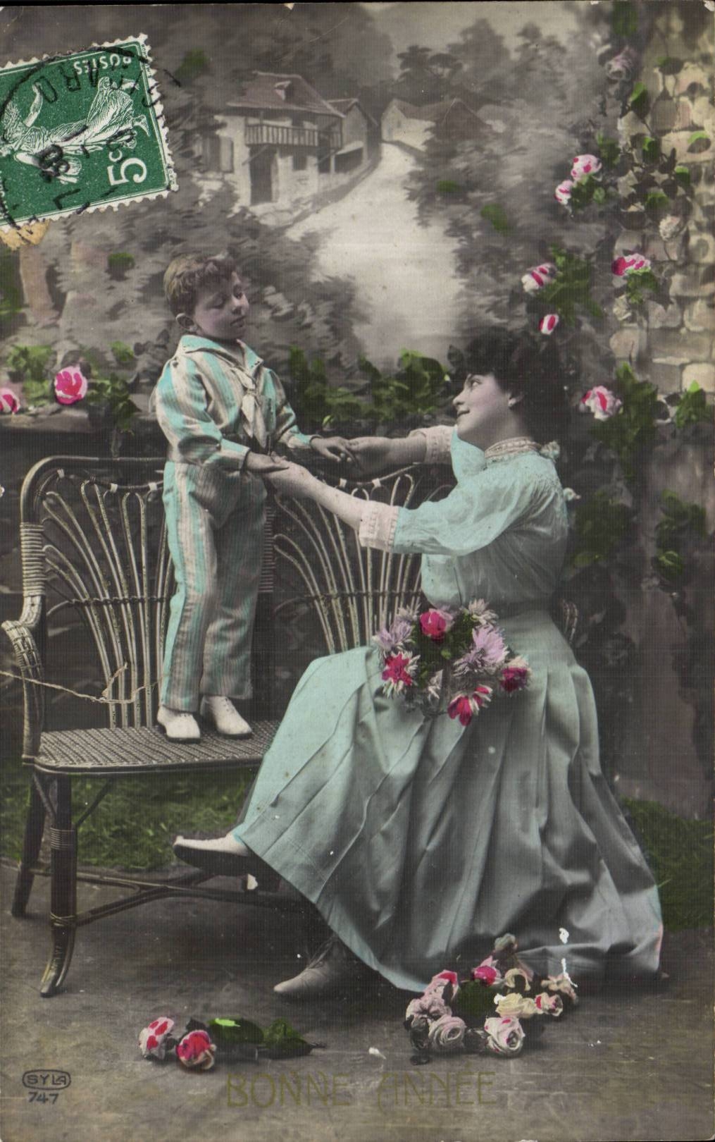 Femme et enfant — scène de Noël — éditeur GYLA n°747