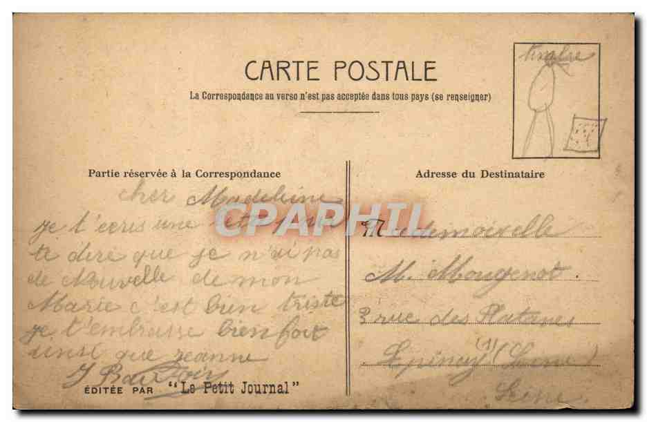 CPA Fantaisie Femme et bebe Les cerises — Verso