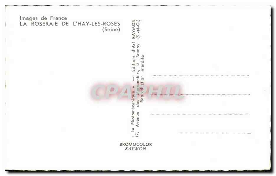 CPM La roseraie de l'hay les Roses — Verso