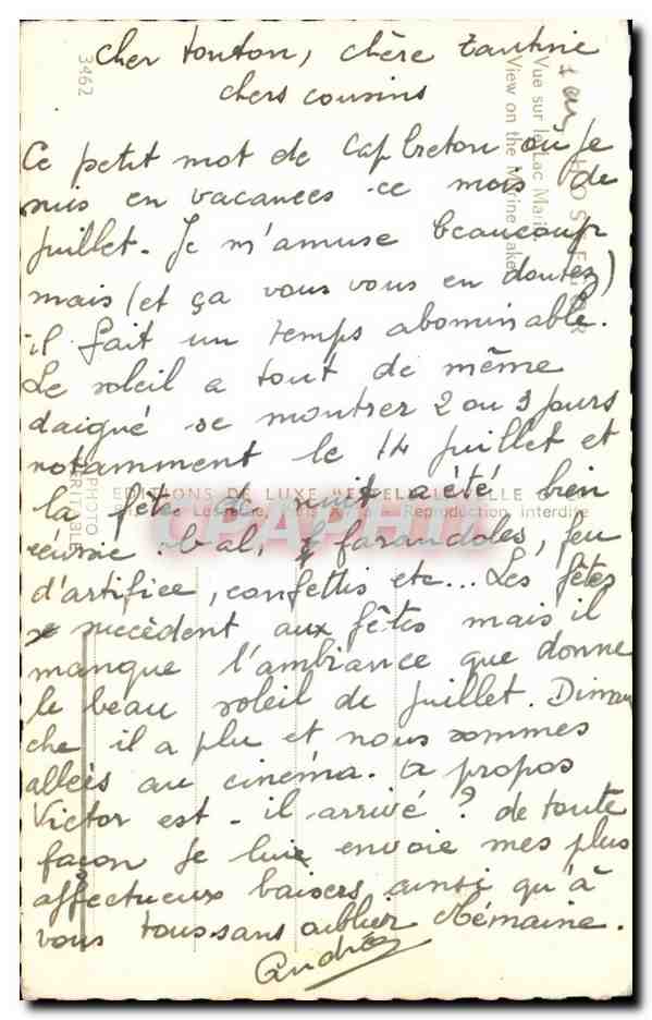 Vue sur lac Maïre — Estel — Verso