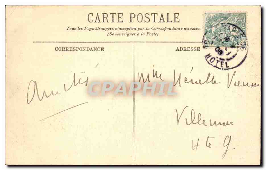 Paris CPA L'opera — Rückseite