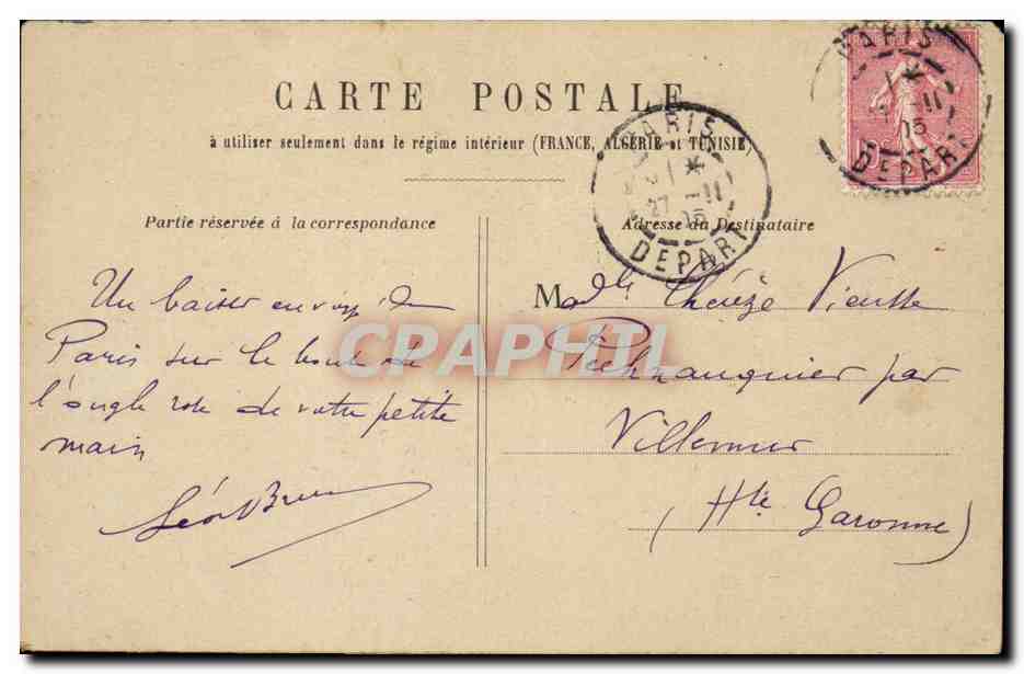 Paris CPA La Madeleine — Rückseite