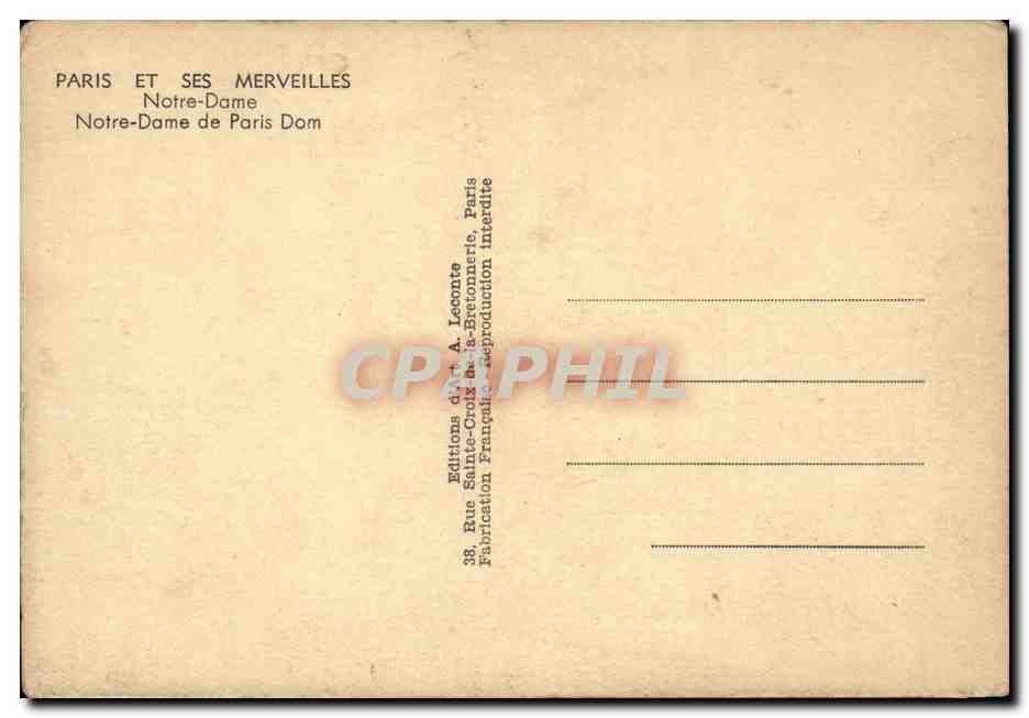 Notre-Dame de Paris — vue depuis la Seine — Éditeur A. Leconte — Reverso