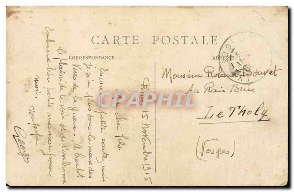 Paris CPA Place de la Republique — Rückseite
