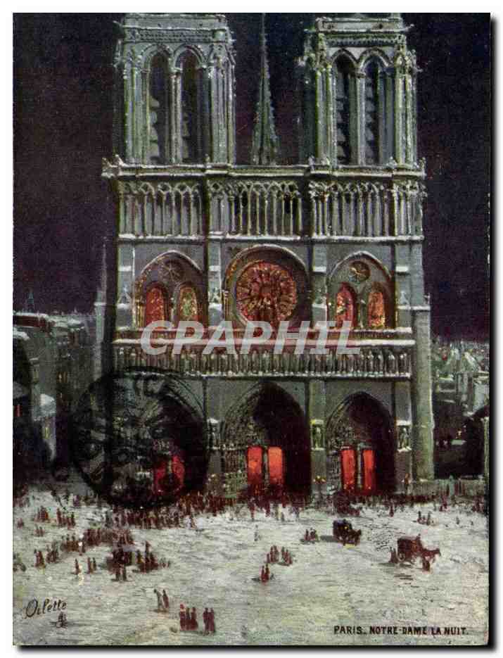 Paris CPA Notre Dame la nuit