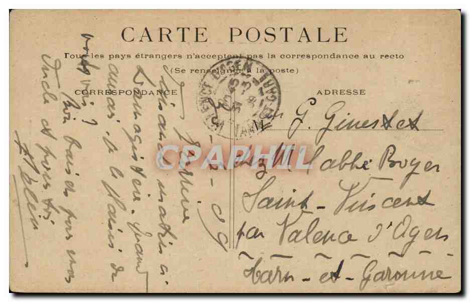 Paris CPA palais de la Bourse — Rückseite