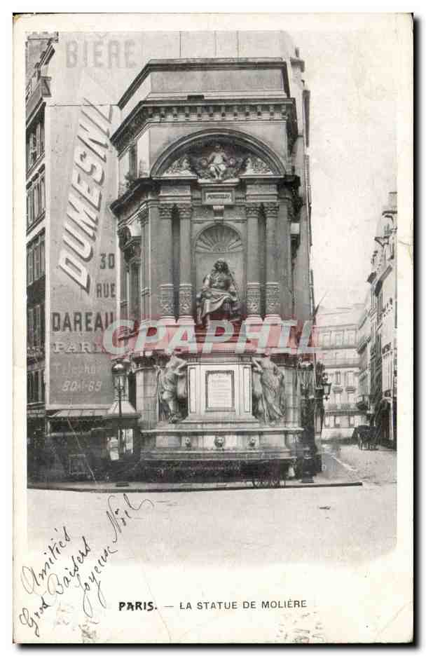 Paris CPA La statue de Moliere