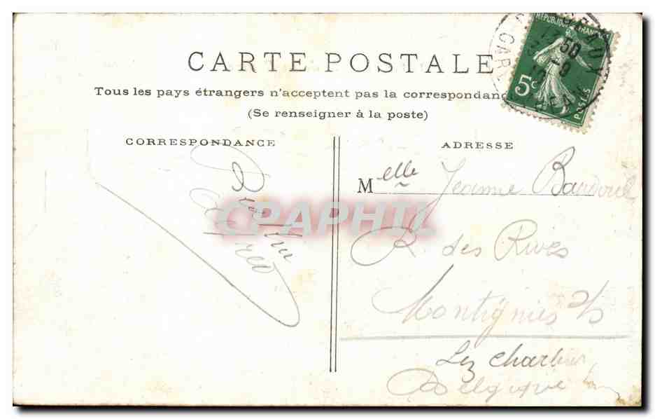 Paris CPA Palais de la Bourse — Rückseite