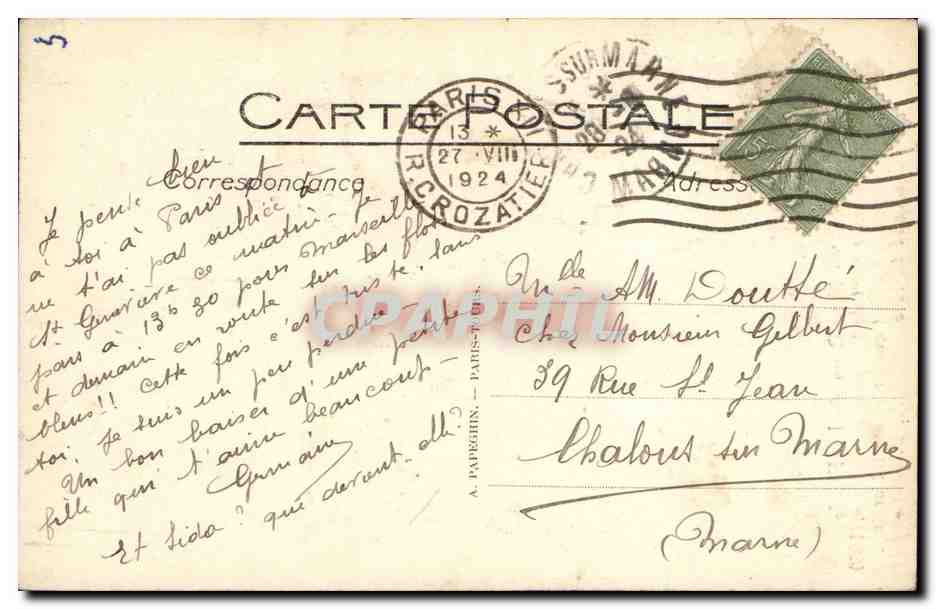 Paris CPA Notre Dame — Verso