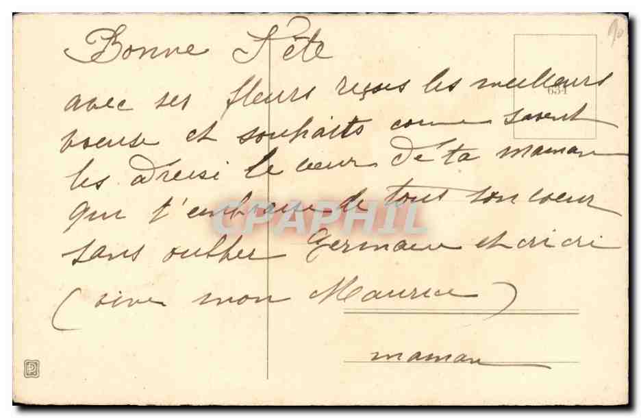 CPA Fantaisie Fleurs Roses — Rückseite