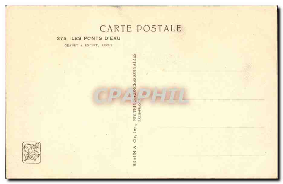 CPA Fantaisie Les ponts d'eau Granet & expert — Rückseite