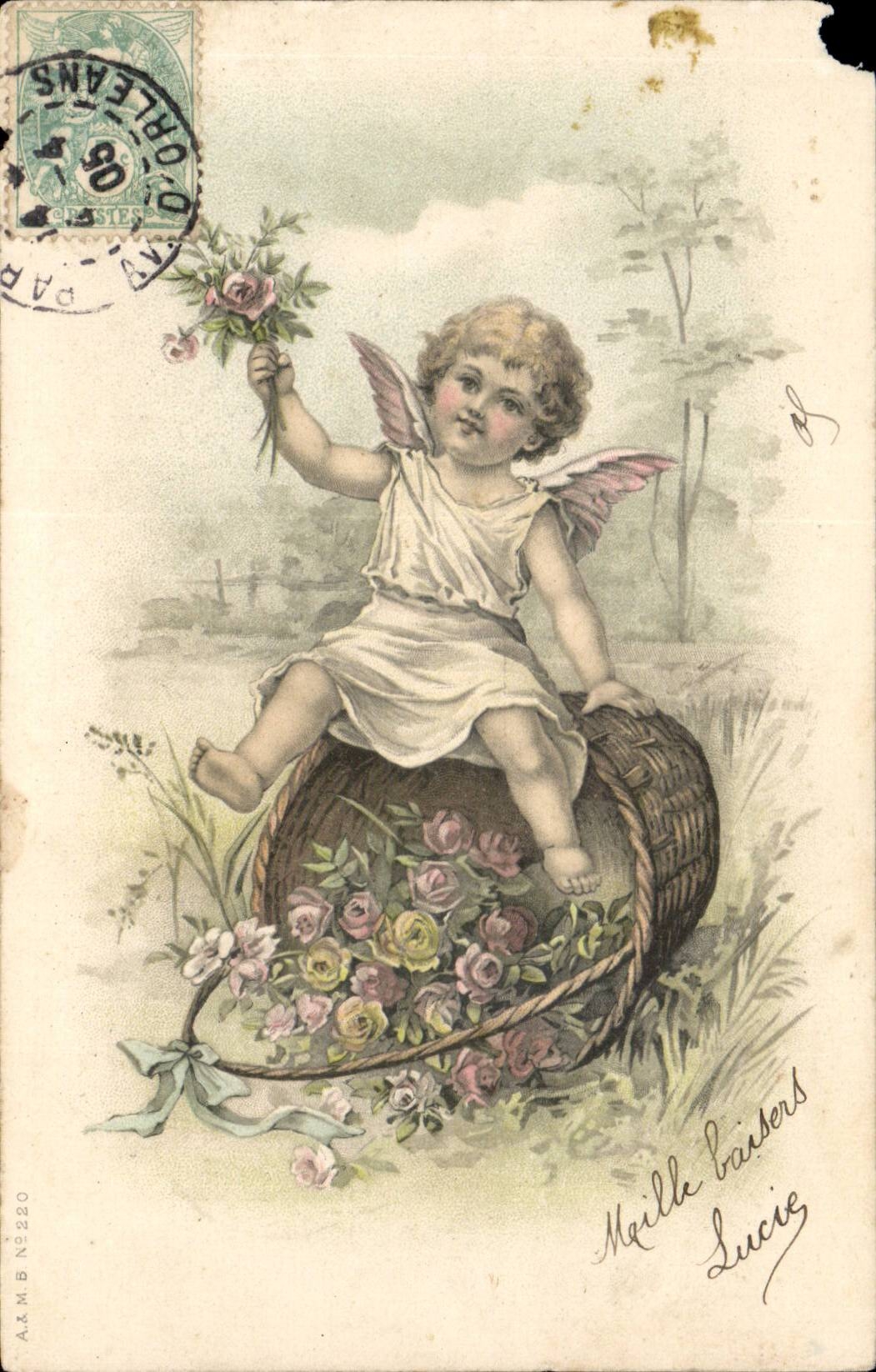 CPA Fantaisie Enfant Ange Angel