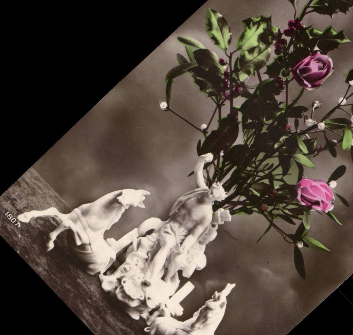 CPA Fantaisie Fleurs Bonne annee