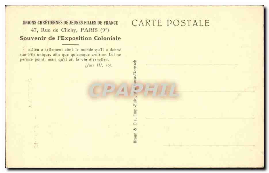 CPA Fantaisie Femme Purete Vaillance Obeissance — Rückseite