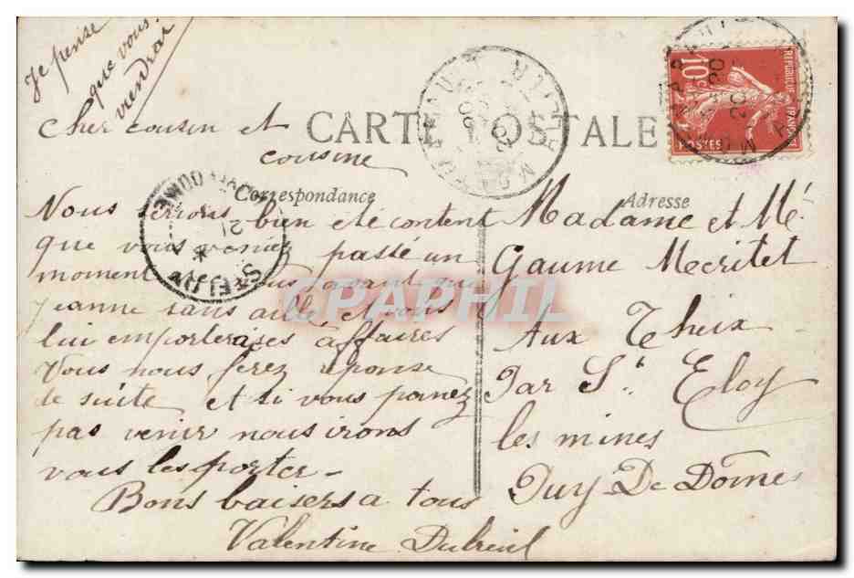 CPA Fantaisie Femme — Verso