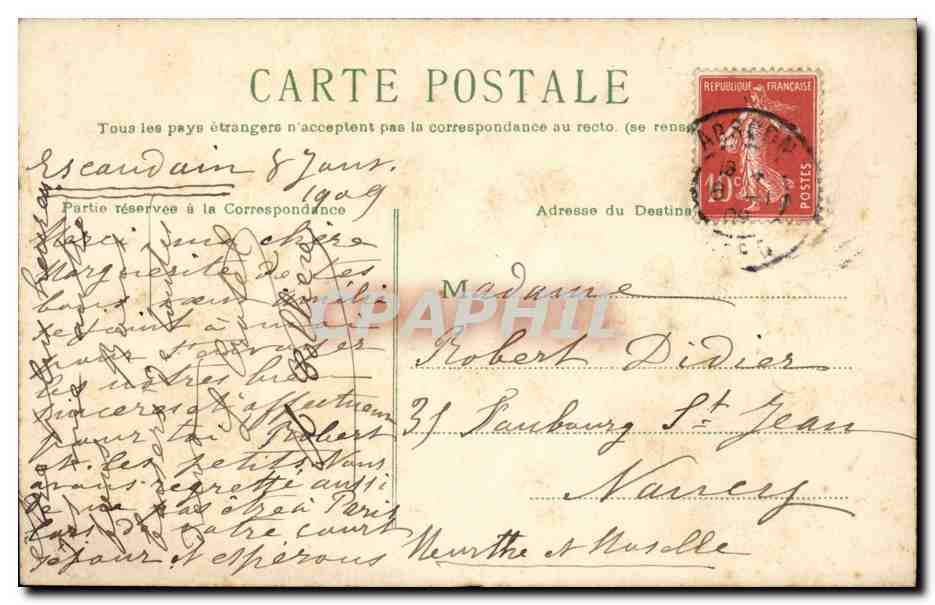 CPA Fantaisie Fleur Bonne annee — Verso