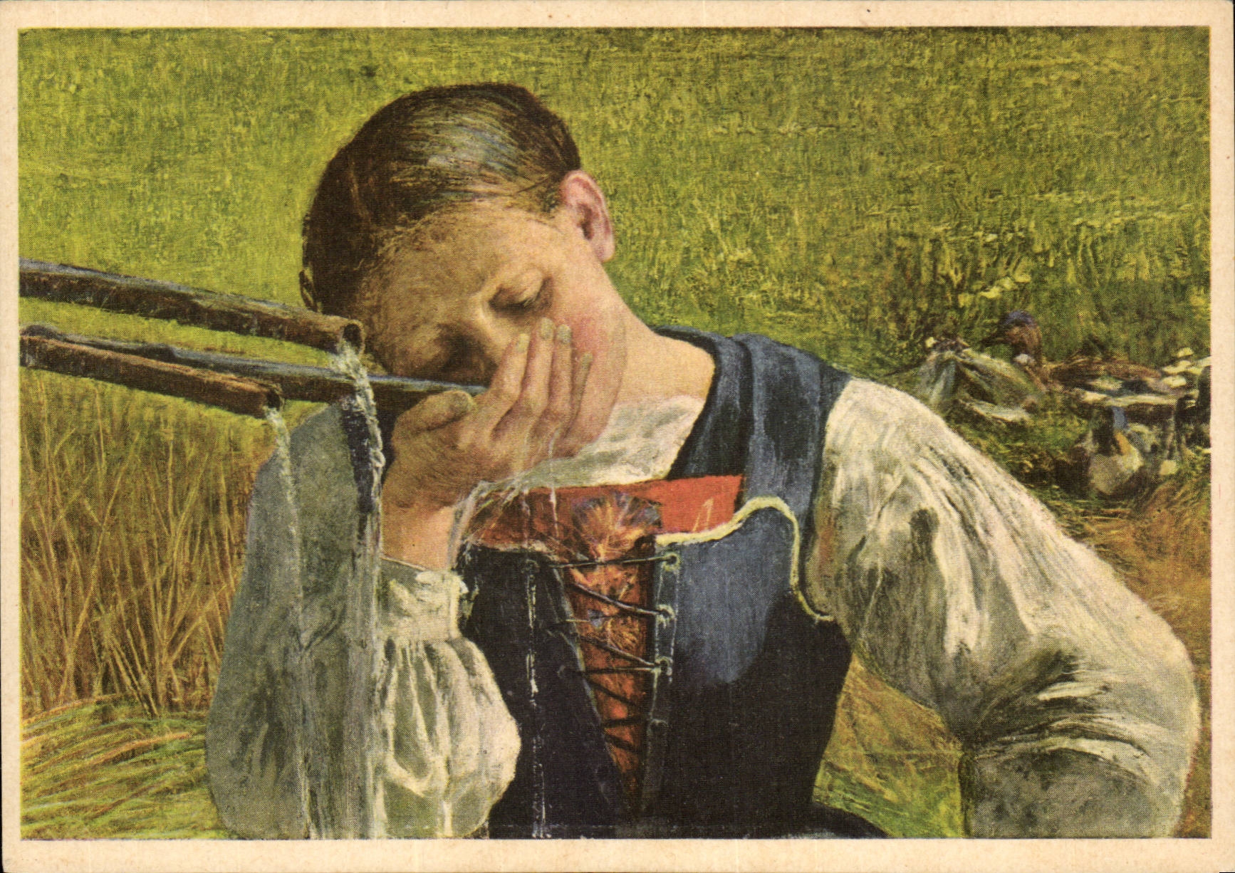 CPM Giovanni Segantini Jeune fille des Grisons