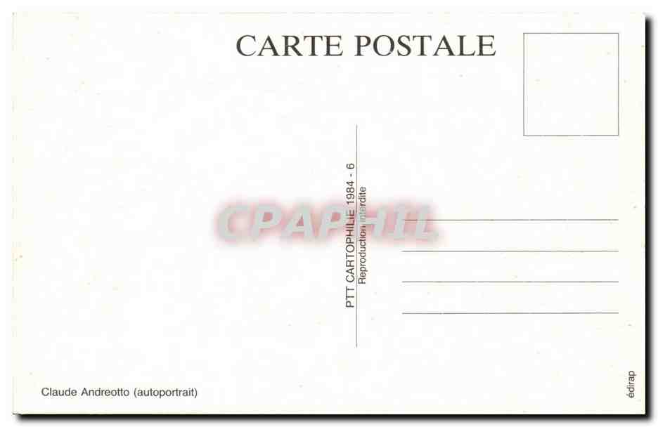 CPM Realisation des timbres poste Les peintres graveurs qui realisent nos timbres poste Claude Andreotto — Rückseite