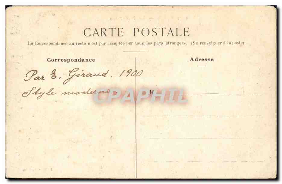 Paris CPA Le petit Palais (automobile) — Verso