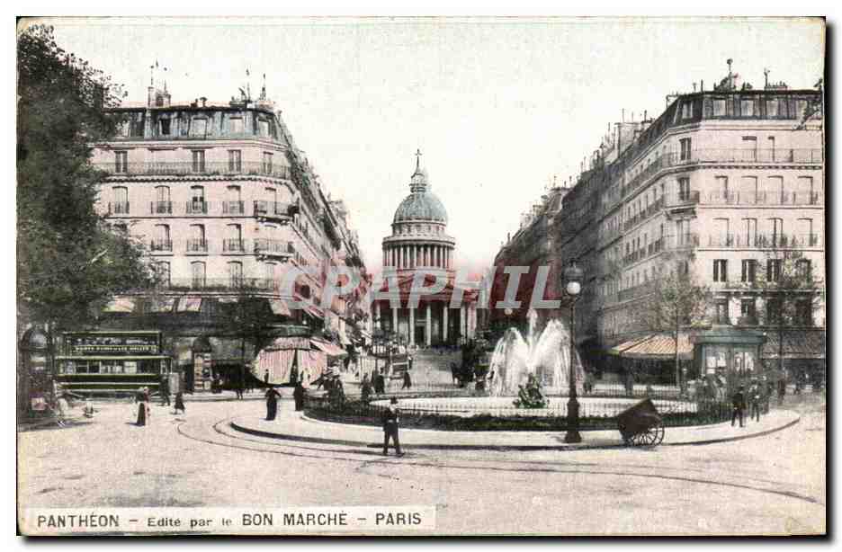 Paris CPA Rue Soufflot et Pantheon
