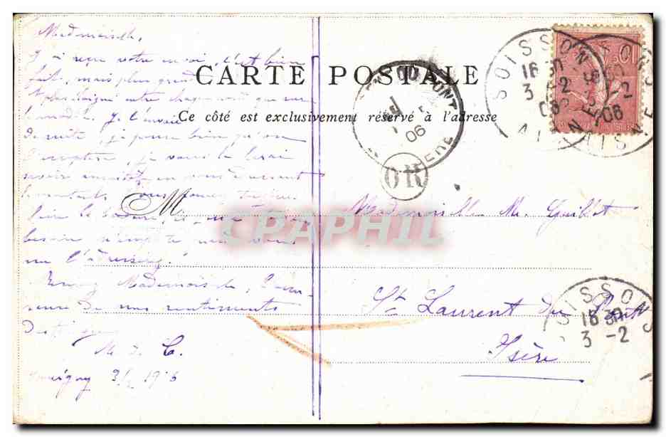 Paris CPA Rue Soufflot et Pantheon — Rückseite