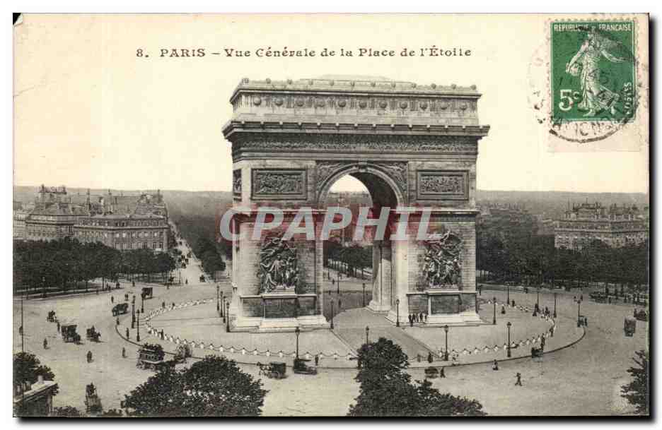 Paris CPA Vue generale de la place de l'Etoile