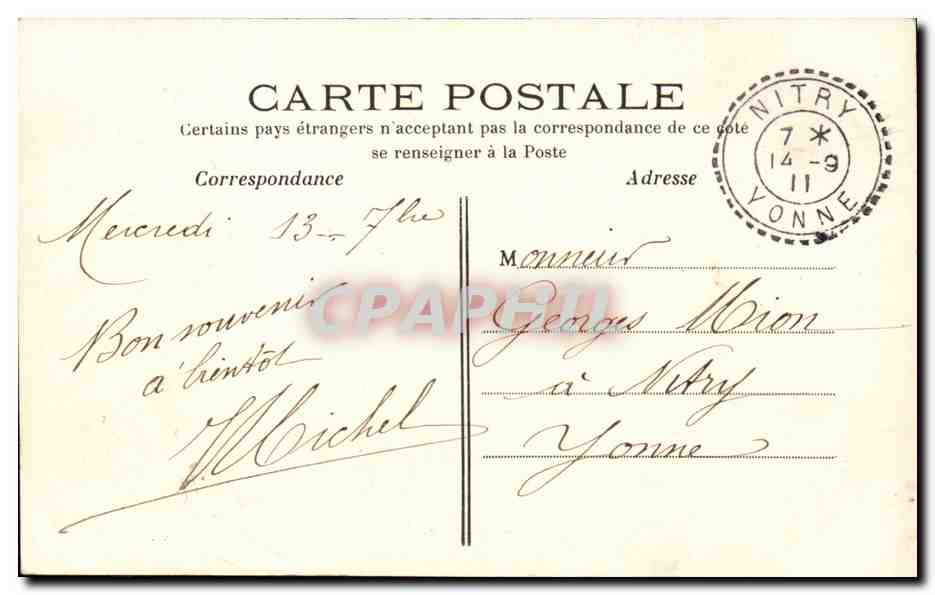 Paris CPA Le Pantheon — Rückseite