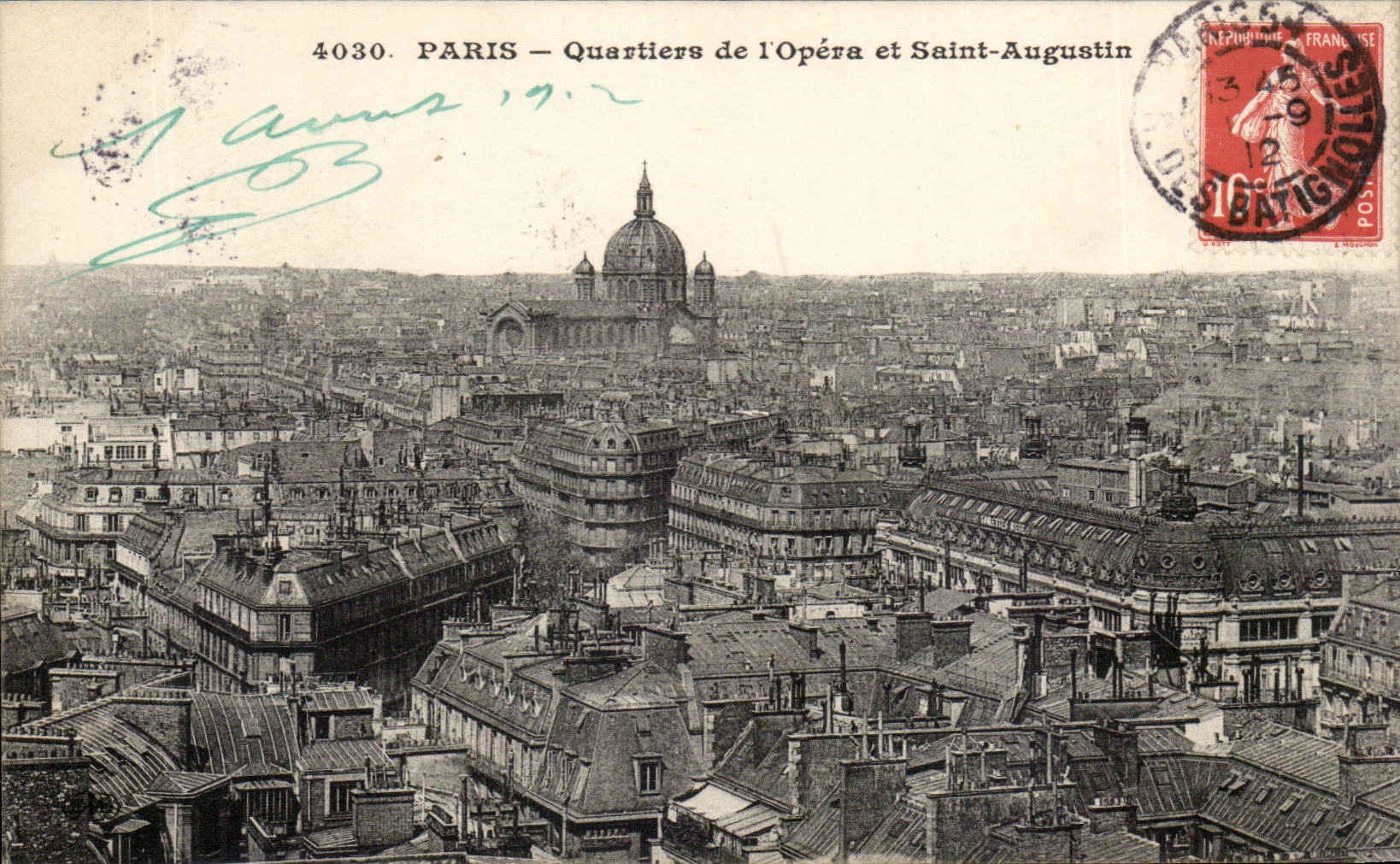 Paris CPA Quartier de l'opera et Saint Augustin