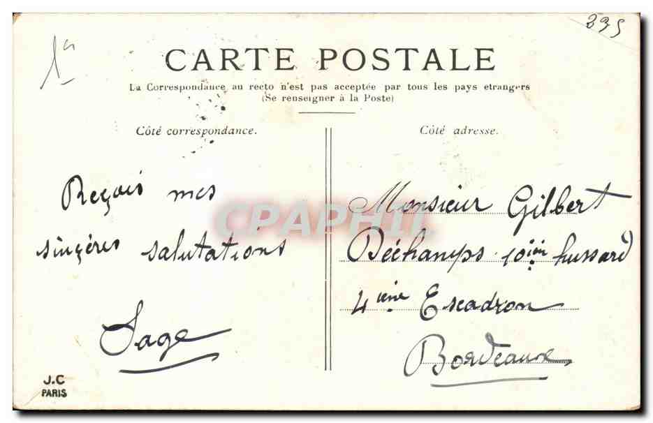 Paris CPA la conciergerie — Rückseite