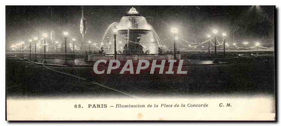 Paris CPA Illumination de la Place de la Concorde
