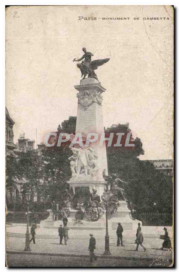 París - Monumento de Gambetta — editor S. MIELCK, París