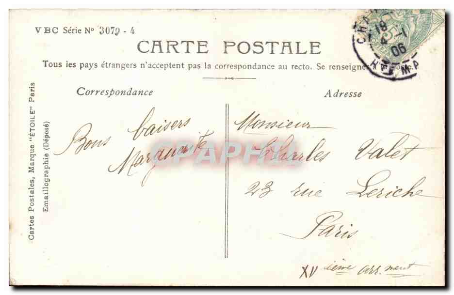 CPA Fantaisie Enfant Bonne fete — Verso