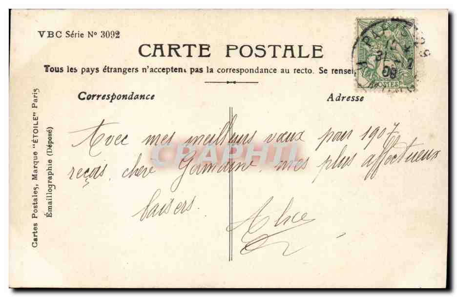 CPA Fantaisie Enfant Bonne Annee — Verso