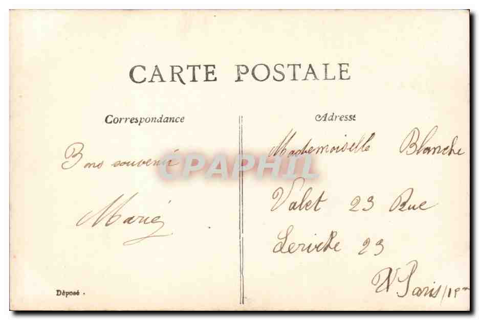 Jeune femme avec bouquet de roses — Bonne Année — EPR n°70 — Verso