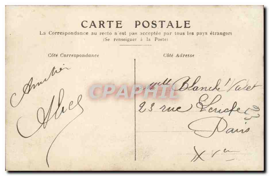 Femme souriante dans cadre orné — bouquet de roses — GBA n°425 — Verso