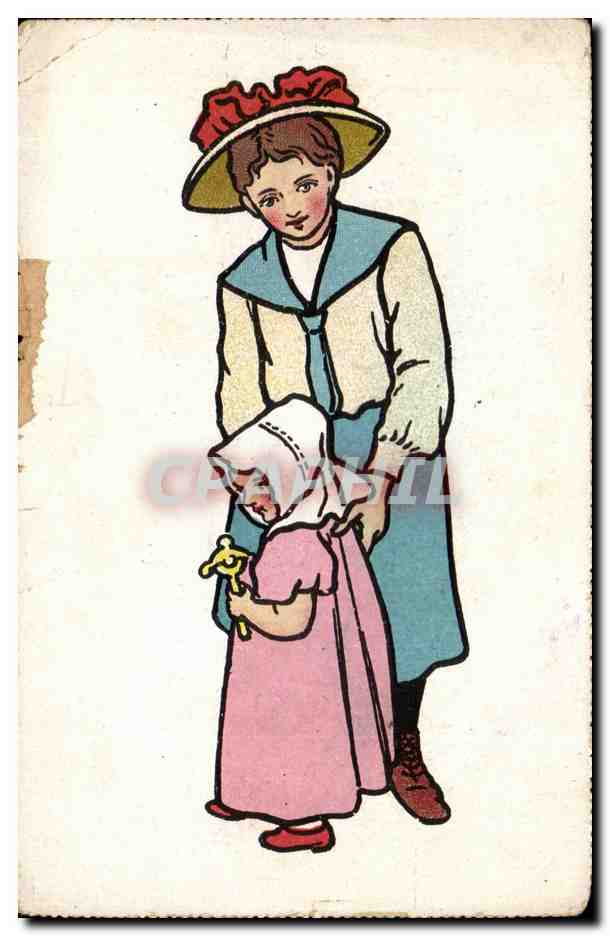 CPA Fantaisie Femme et enfant
