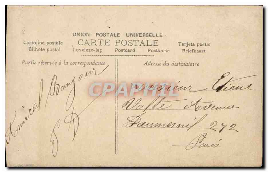 CPA Fantaisie Enfant Garcon Poisson Fish Poisson d'avril — Rückseite