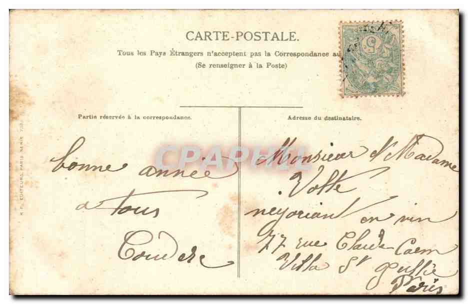 CPA Fantaisie Enfant Garcon  — Verso