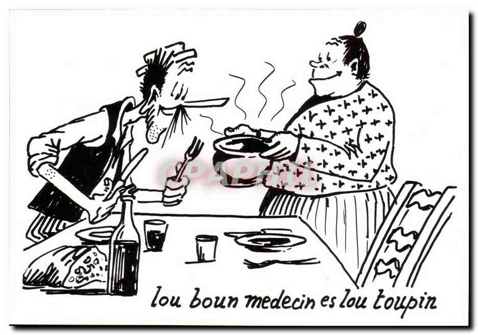 CPM Humour Dessin de Charles Mouly Le bon medecin c'est la marmite
