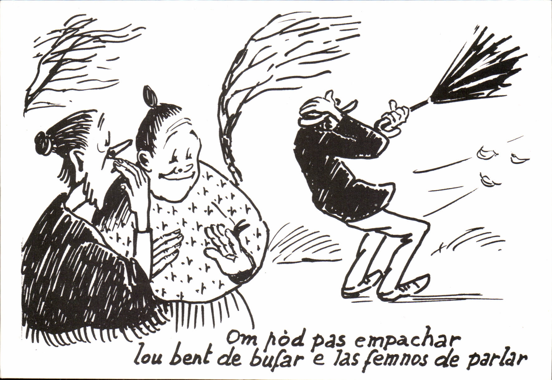 CPM Humour Dessin de Charles Mouly On ne peut empecher le vent de souffler et les femmes de parler