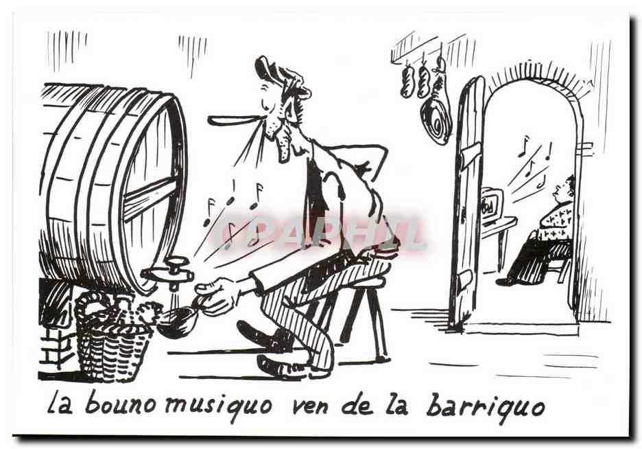 CPM Humour Dessin de Charles Mouly Le bonne musique vient de la banque