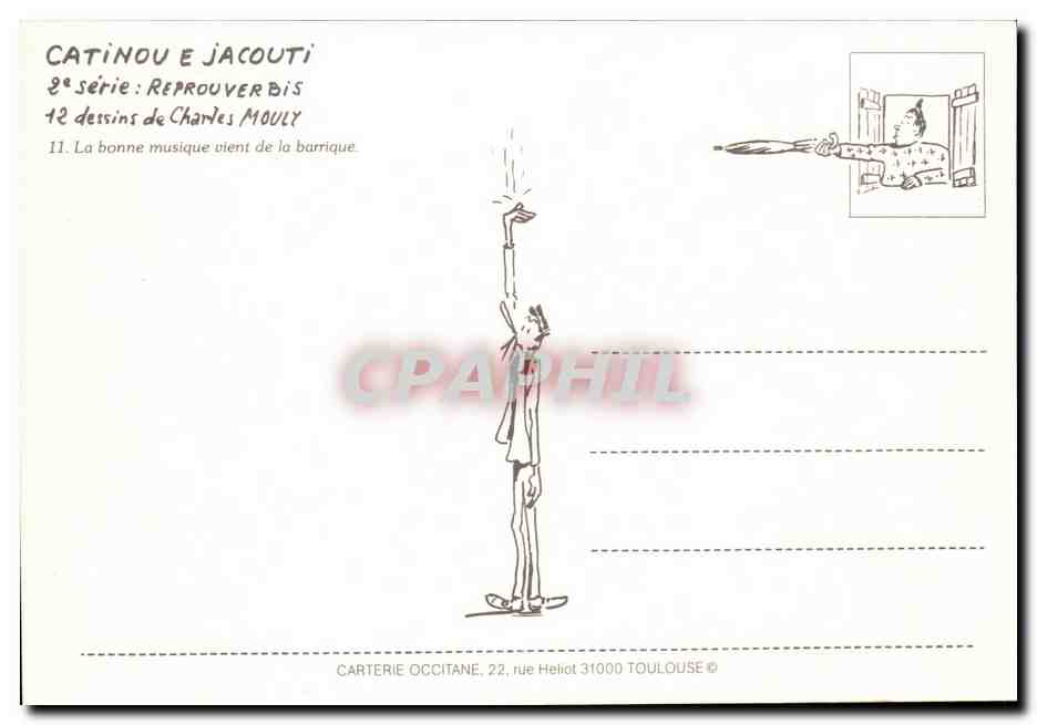 CPM Humour Dessin de Charles Mouly Le bonne musique vient de la banque — Rückseite