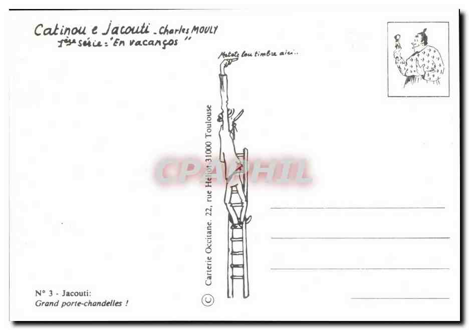 CPM Humour Dessin de Charles Mouly Jacouti Grand porte chandelles ! alcool — Rückseite