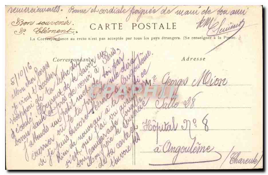 Paris CPA Le monument de Victor Hugo par Barrias — Verso