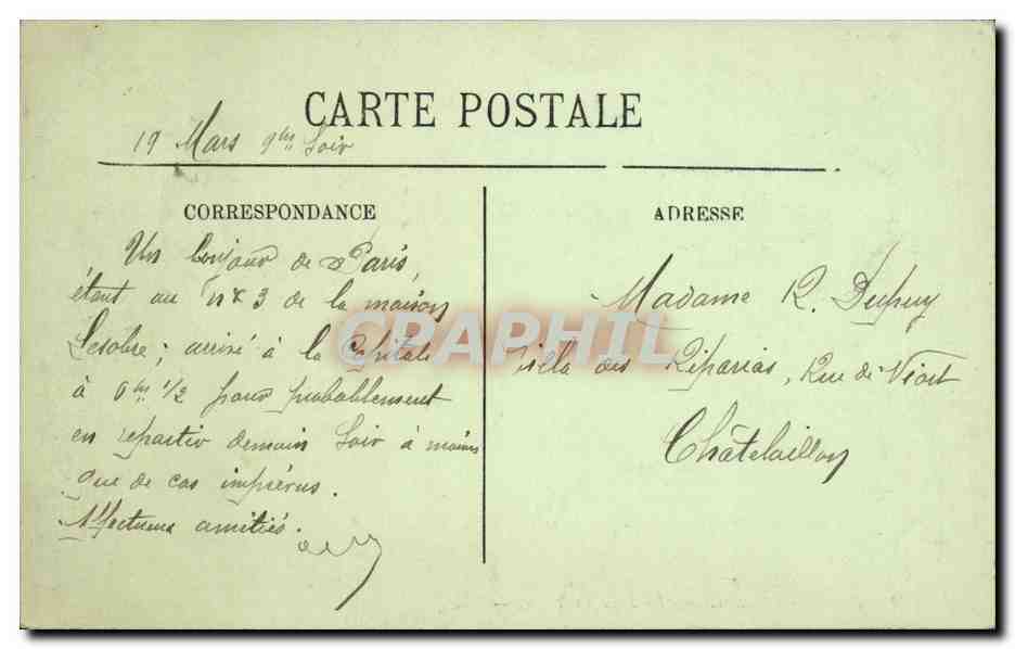 Paris CPA Le Senat La salle du trone — Verso