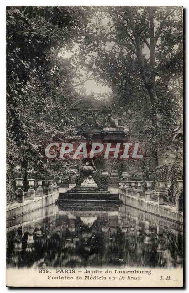 Paris CPA Le jardin du Luxembourg Fontaine de Medicis par De Brosse